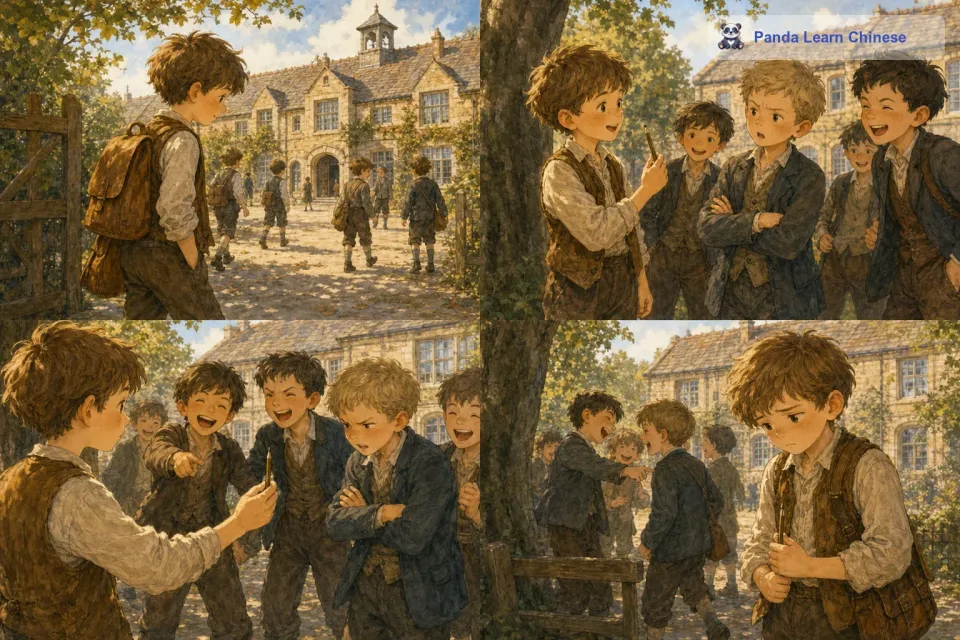 第二天，汤姆带着这支会跳舞的铅笔去了学校。在课间休息的时候，他把铅笔拿出来给同学们看。同学们都不相信这支铅笔会跳舞，还嘲笑汤姆。