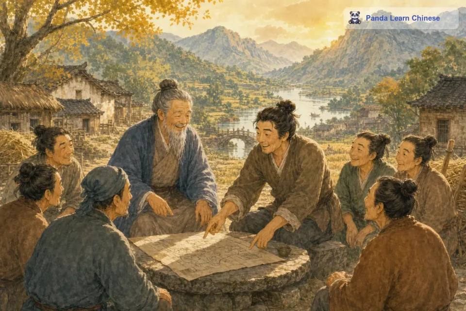 从那以后，愚人也开始学着智者的样子，遇到事情就和大家商量，集思广益。慢慢地，愚人也变得聪明起来，村子里的人都很乐意和他一起做事了。
