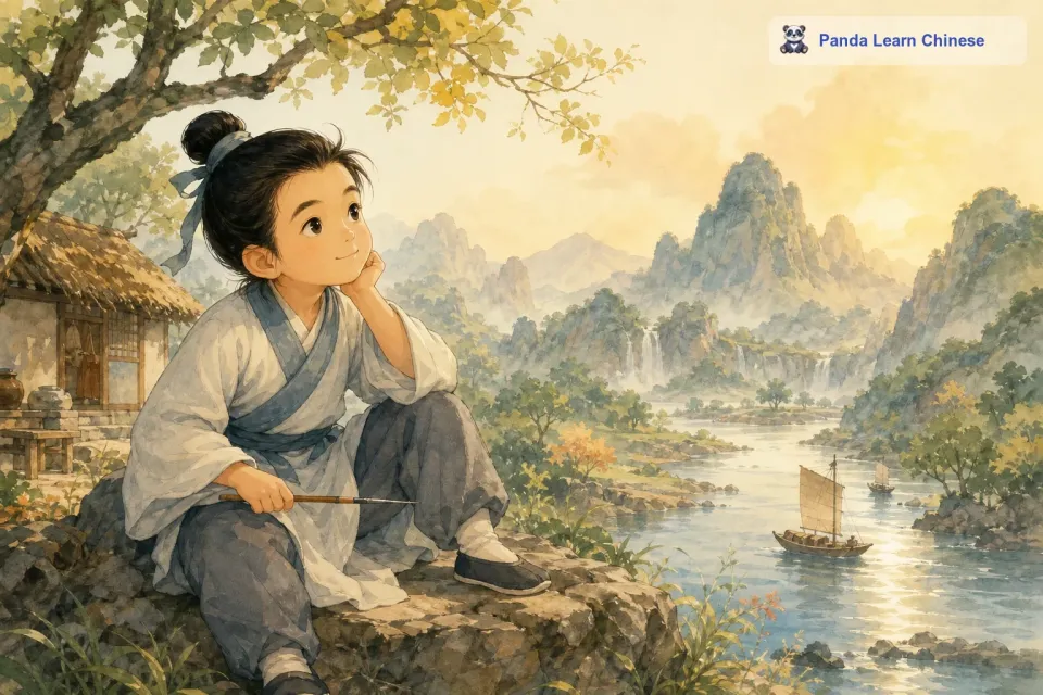 从前，在中国有一个非常著名的诗人叫李白。他小时候是个很聪明的孩子，但是他也很贪玩，不太喜欢认真读书。