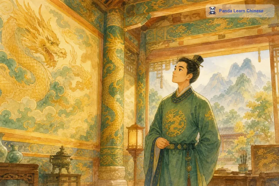从前，有一个名叫叶公的人，他特别喜欢龙。叶公的屋子里，到处都画着龙，墙壁上、柱子上、房梁上，全都是龙的图案。