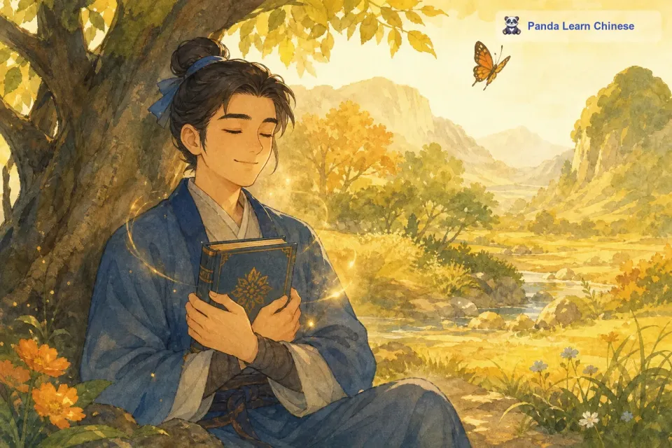 于是他又捧着魔法书，默念着让牙齿好起来的愿望。很快，牙齿就不疼了，蚂蚁也消失不见了。