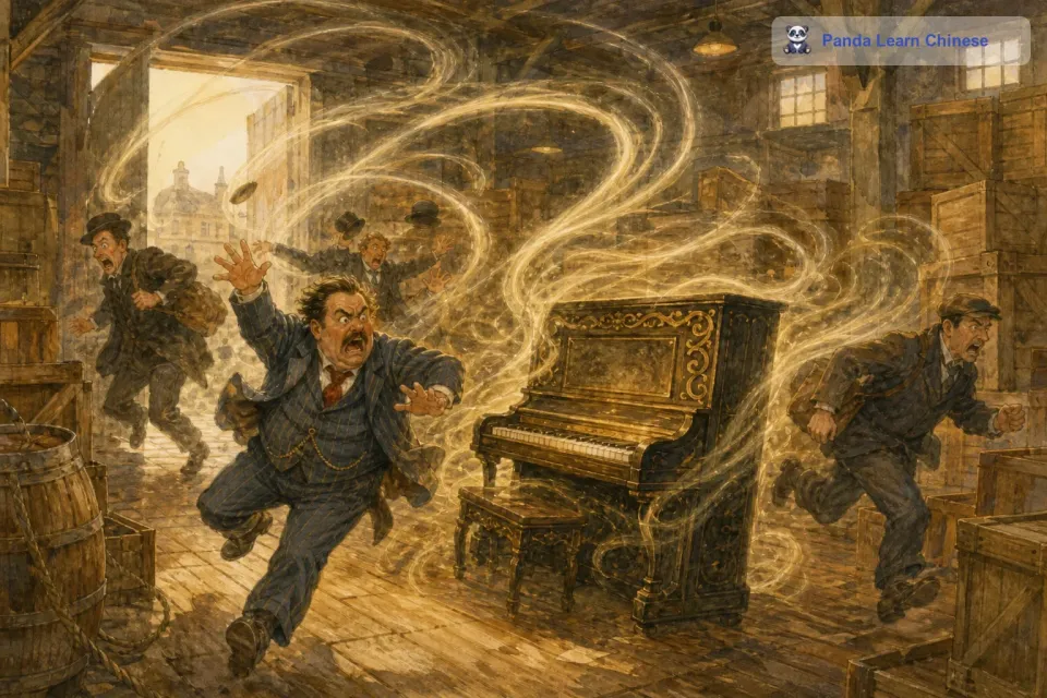 汤姆非常高兴能够用这架钢琴给大家带来快乐和治愈。但是有一天，一个贪婪的商人听说了这架魔法钢琴的事情，他想要把钢琴据为己有，然后收取高额的费用让人们来听演奏。