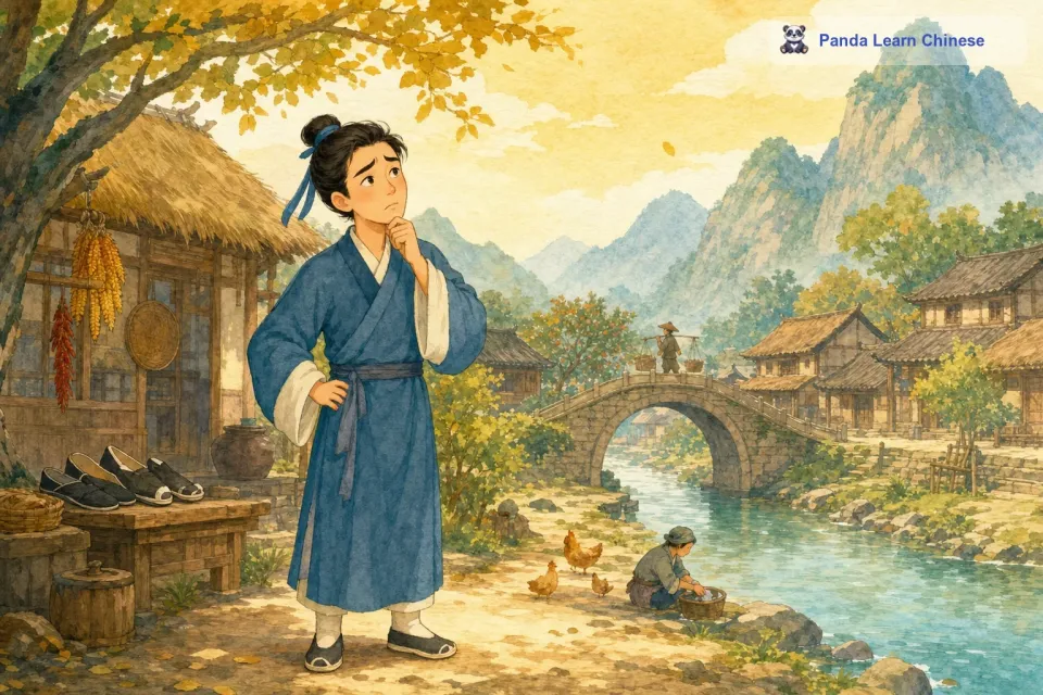 从前，在中国古代，有一个郑国人。这个郑国人非常死板，做事情不知道灵活变通。有一天，他想要去集市上买一双新鞋子。