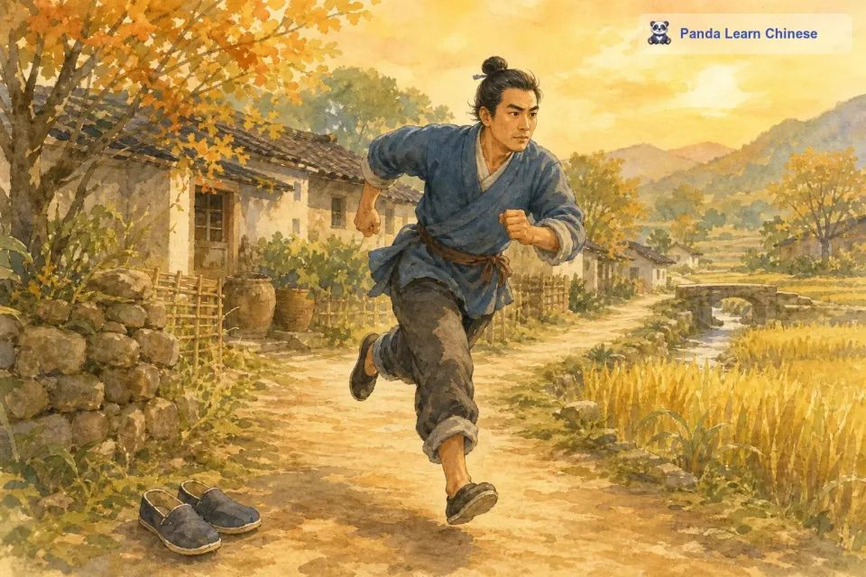 可是这个郑国人不听，他觉得自己只相信量好的尺码，不相信自己的脚。说完，他就放下鞋子，急匆匆地往家跑。