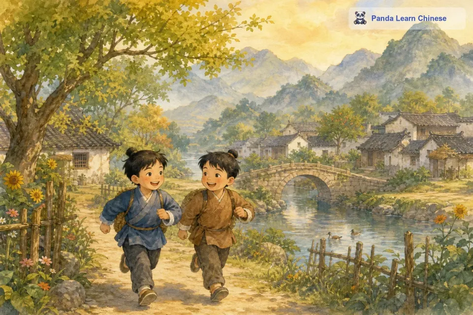 从前，在一个美丽的小村庄里，住着两个非常要好的小朋友，一个叫小明，一个叫小花。他们每天一起玩耍，一起上学，形影不离。