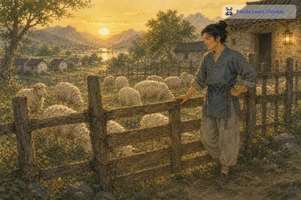 从那以后，牧羊人每天都认真检查羊圈。他的羊再也没有被狼叼走过，羊儿们在安全的羊圈里快乐地生活着。这个故事告诉我们，犯了错误并不可怕，只要及时改正，就还来得及。