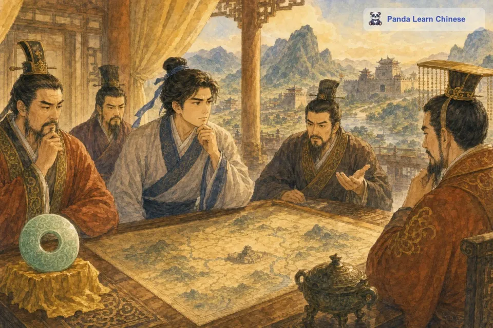 赵王和大臣们商量后，觉得很为难。如果把和氏璧给秦王，怕秦王不守信用，得不到城池；要是不给，又怕秦王以此为借口攻打赵国。