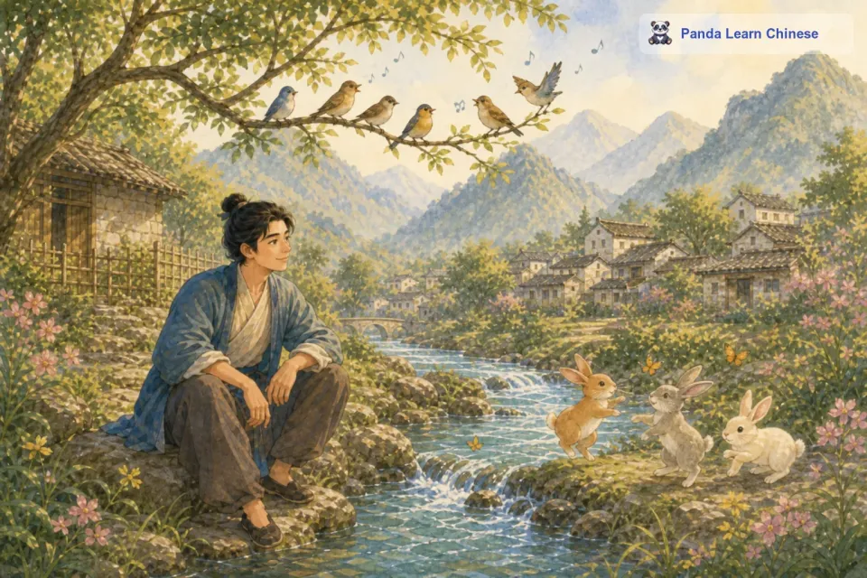 小动物们也特别喜欢这条会唱歌的小溪。小鸟在溪边的树枝上，叽叽喳喳地跟着小溪的节奏合唱。小兔子在溪边蹦蹦跳跳，仿佛是在为小溪伴舞。