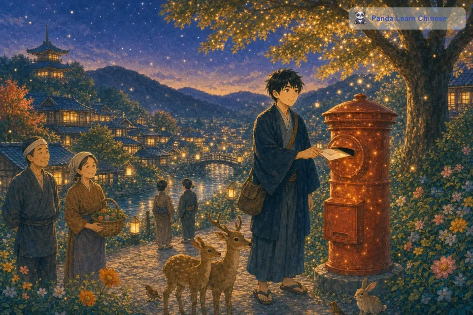 每一个夜晚，星光邮筒都会在那里，静静地接收着人们的心愿，然后将这些充满爱和希望的心愿传递到小镇的每一个角落。惠子和她的朋友们也在这个充满魔法和温暖的小镇上快乐地成长着。