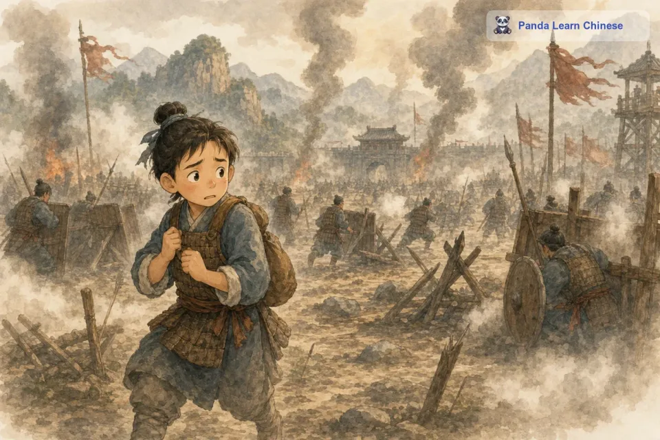 不久后，军队进行了一场模拟战场的演练。这对小兵来说是一个巨大的挑战。战场上到处都是烟雾、障碍物，还有扮演敌人的战友们。小兵一进入模拟战场，那种熟悉的恐惧又涌上心头。