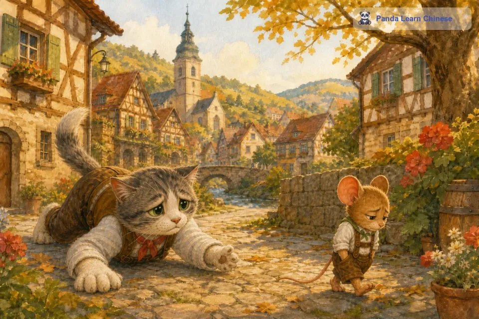 杰瑞看到汤姆这样，非常失望。他知道，猫的天性就是追逐小动物，很难改变。最后，杰瑞无奈地摇了摇头，转身离开了汤姆。