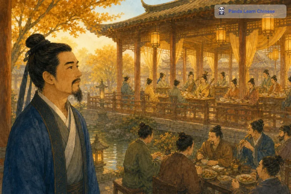 有一个叫南郭先生的人，他根本不会吹竽。可是他看到这些乐师们在宫廷里的待遇非常好，每天都能吃到美味的食物，住在舒适的房子里。