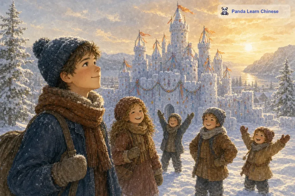 经过几天的努力，一座美丽的冰雪城堡终于建成了。孩子们站在城堡前，脸上洋溢着自豪的笑容。这个冬天，他们在建造冰雪城堡的过程中学会了团结协作，这座冰雪城堡也成为了他们心中最美好的回忆。