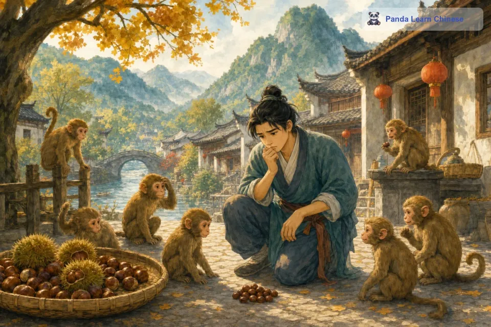 但是，由于家里的栗子并不充裕，他想要减少猴子们每天吃栗子的数量，又怕猴子们不高兴。
