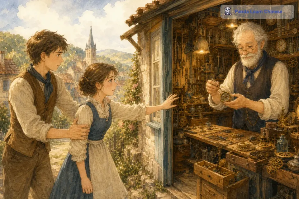 露西看到奶奶，眼泪又忍不住流了下来。她想跑过去抱住奶奶，但是皮埃尔拉住了她。皮埃尔说：“我们只能静静地看着，感受这份美好。