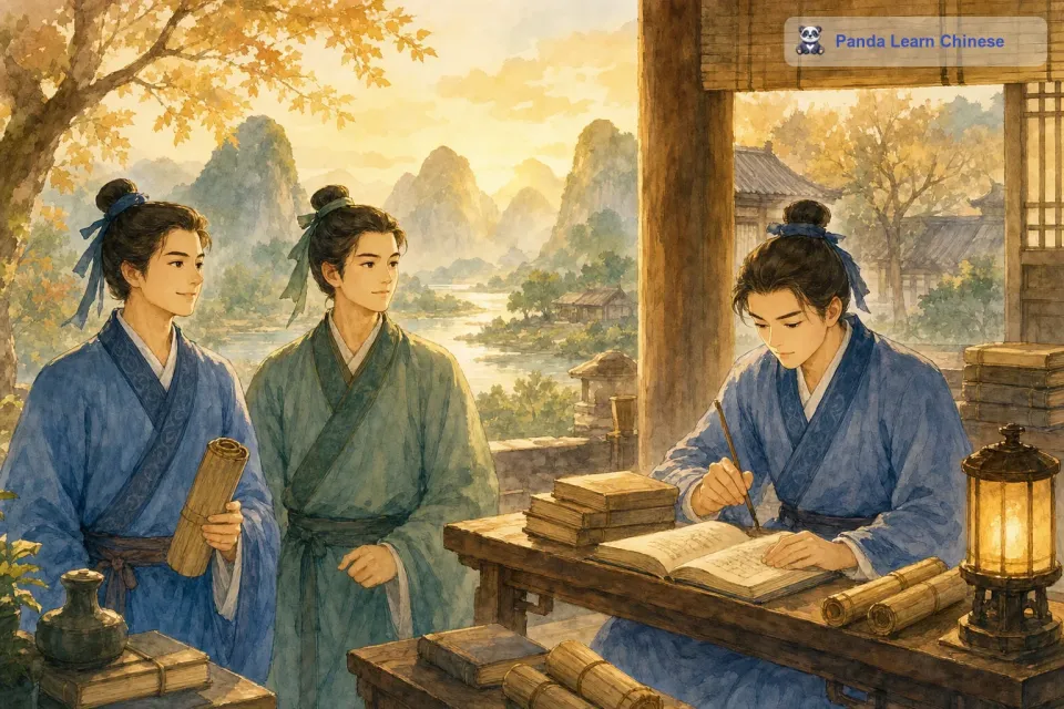 从前，在中国古代有两位非常勤奋刻苦的人，一个叫孙敬，一个叫苏秦。孙敬年少时就非常热爱学习，他每天都要读很多书。