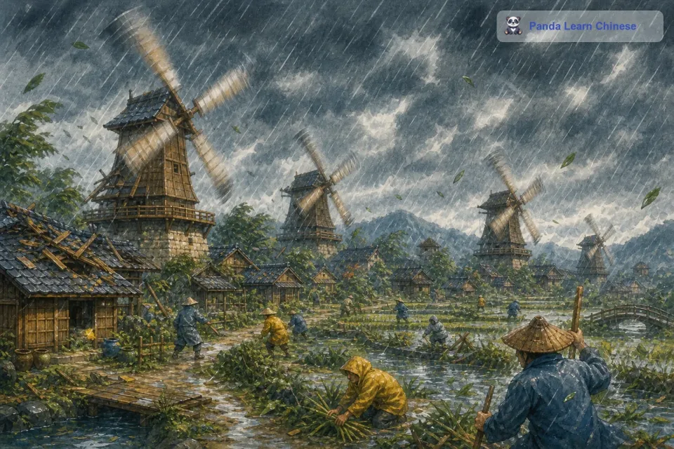 有一年，村子里遭遇了一场罕见的暴雨。这场暴雨来势汹汹，许多房屋都受到了损坏。村民们并没有被困难吓倒，大家齐心协力，共同对抗这场灾难。