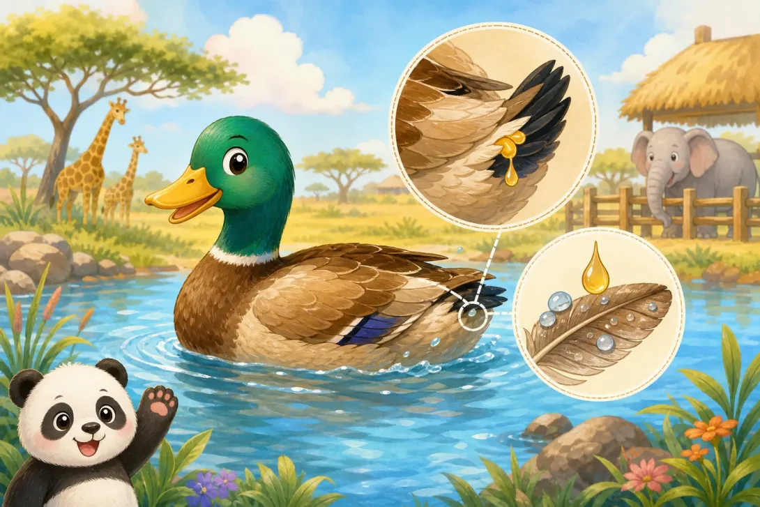 Fun Fact: 鸭子的防水羽毛 · A Duck's Waterproof Feathers