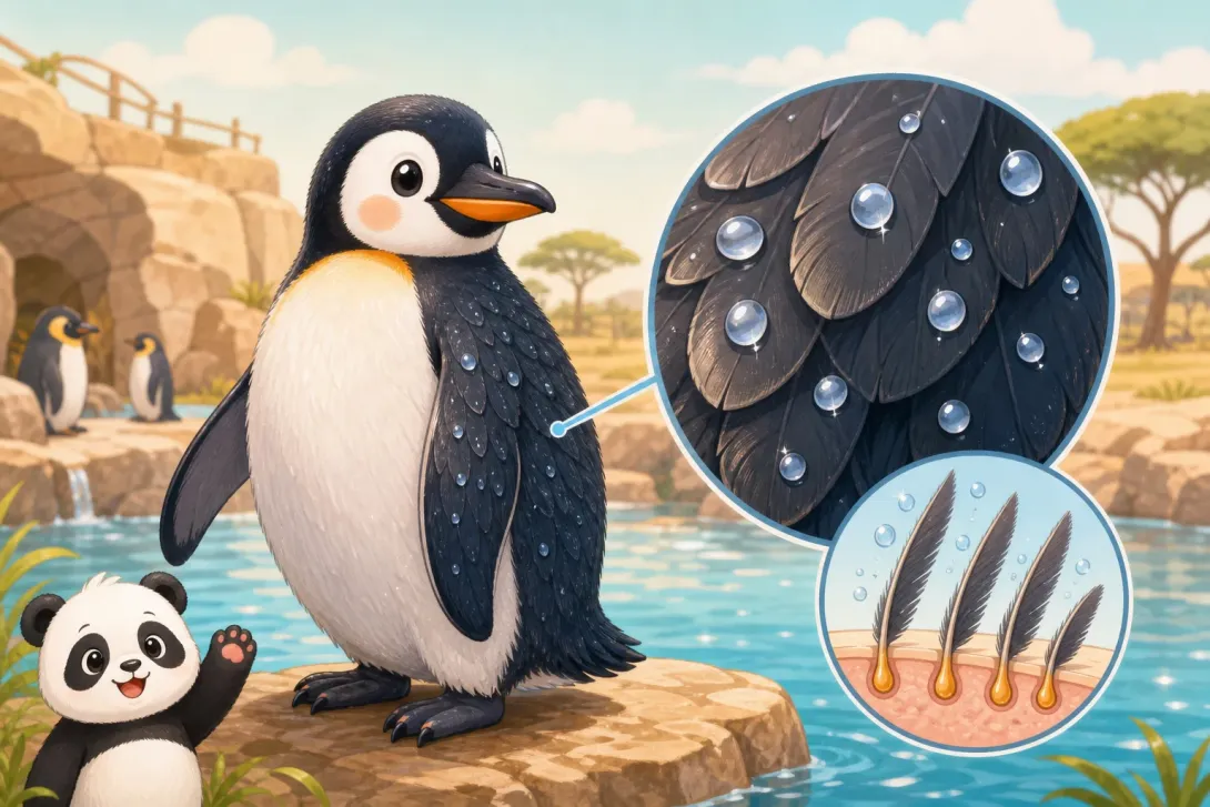 Fun Fact: 企鹅的防水羽毛 · A Penguin's Waterproof Feathers