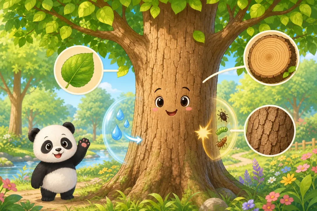 Fun Fact: 树皮保护大树 · Bark Protects Trees