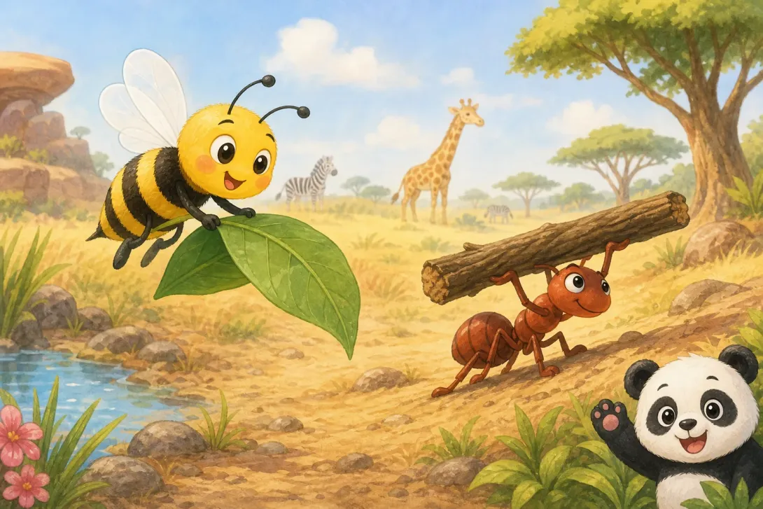 Brain Teaser: 蜜蜂和蚂蚁比力气 · Bee vs. Ant Strength Contest