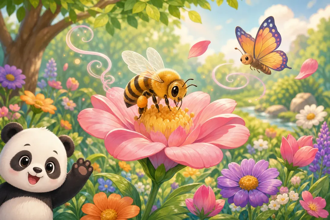 Fun Fact: 蜜蜂采蜜和传粉 · Bees Collect Nectar