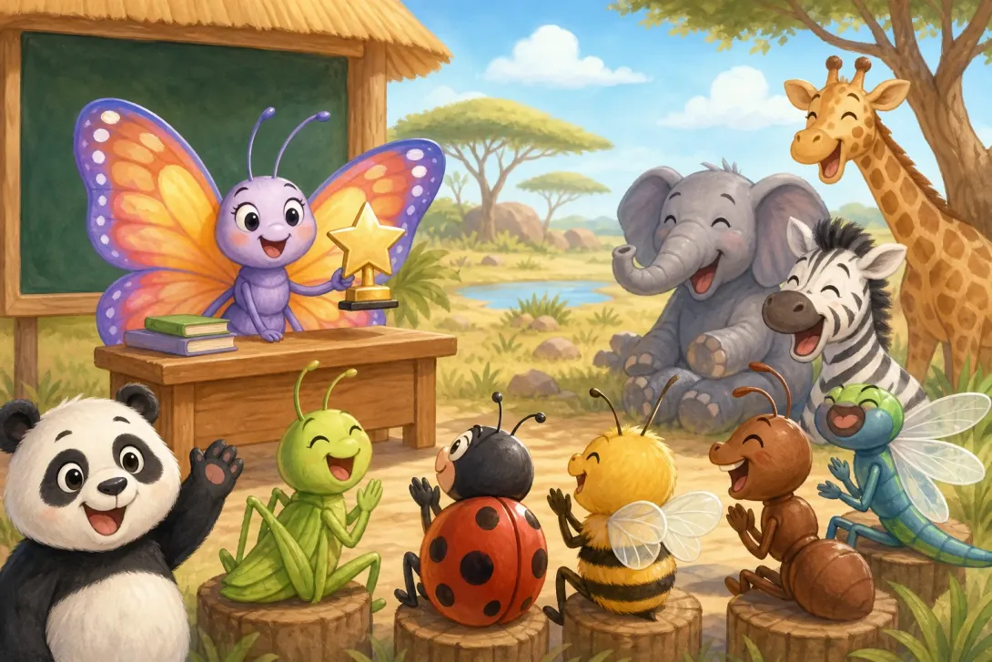 Joke: 蝴蝶上学记 · Butterfly Goes to School