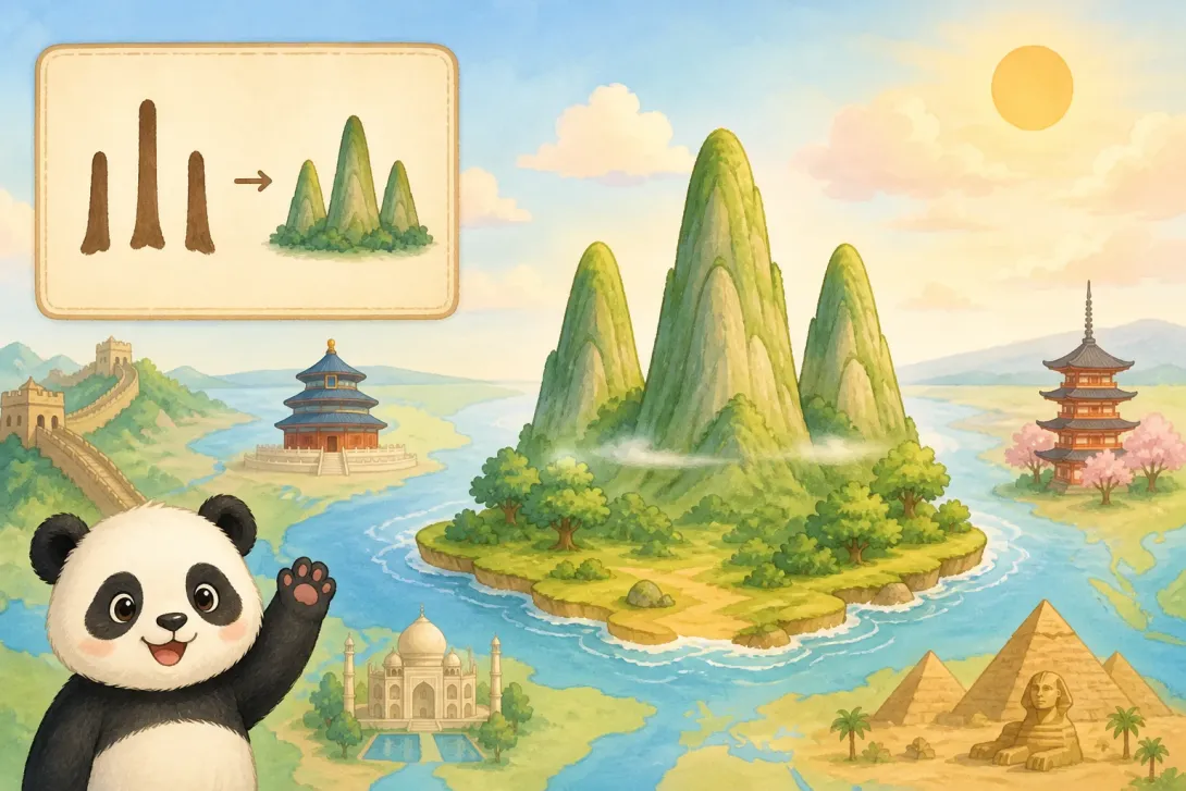 Hanzi Fact: 山字的故事 · Character Shan Mountain