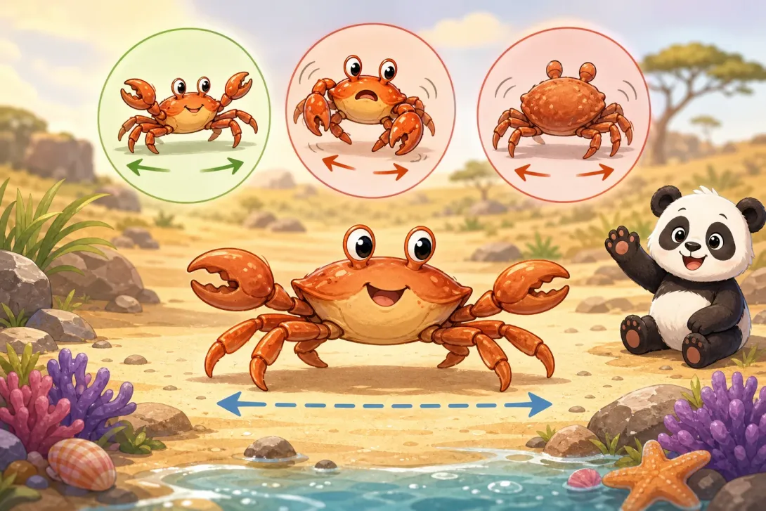 Fun Fact: 螃蟹横着走 · Crabs Walk Sideways