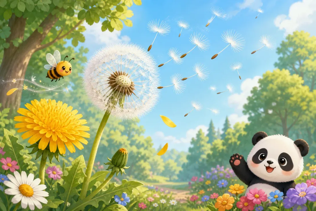 Fun Fact: 蒲公英乘风飞翔 · Dandelion Seeds Fly with the Wind