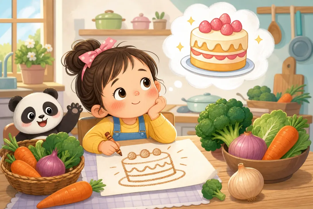 Idiom: 成语：画饼充饥 · Draw Cake Feed Hunger