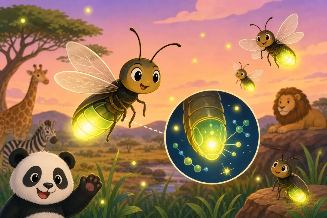 Fun Fact: 萤火虫会发光 · Fireflies Glow from Their Bellies