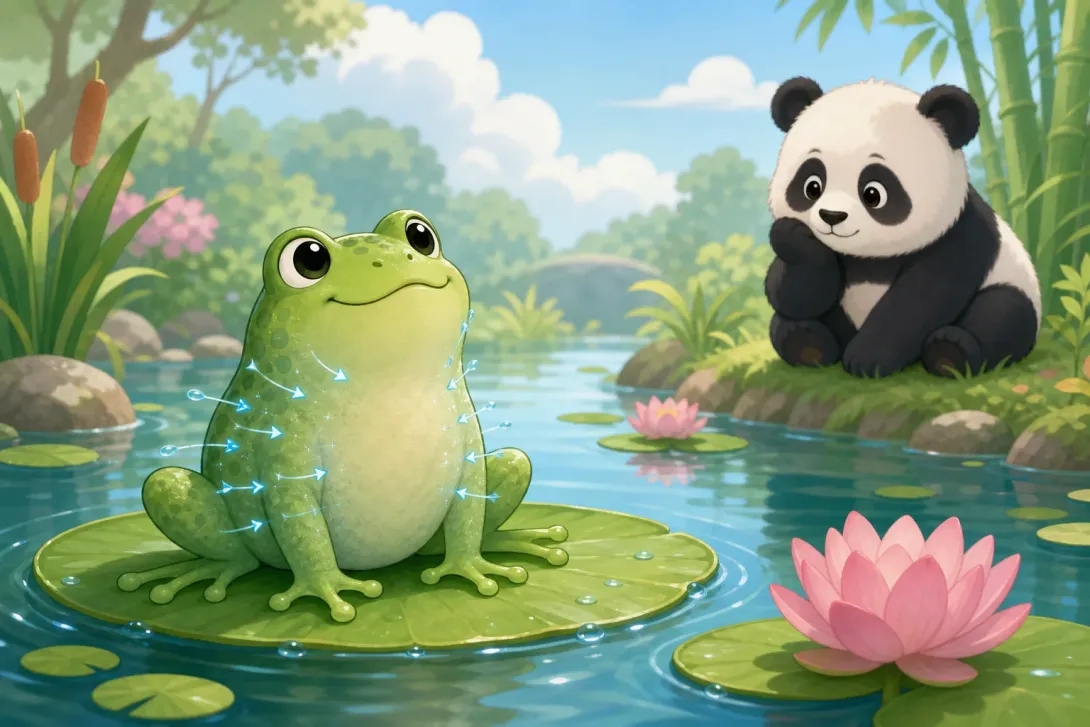 Fun Fact: 青蛙用皮肤喝水 · Frogs Drink with Their Skin