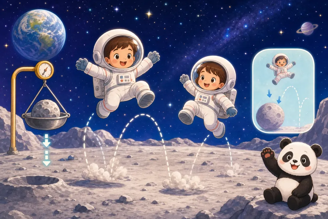 Fun Fact: 月球跳跃 · Jumping on the Moon