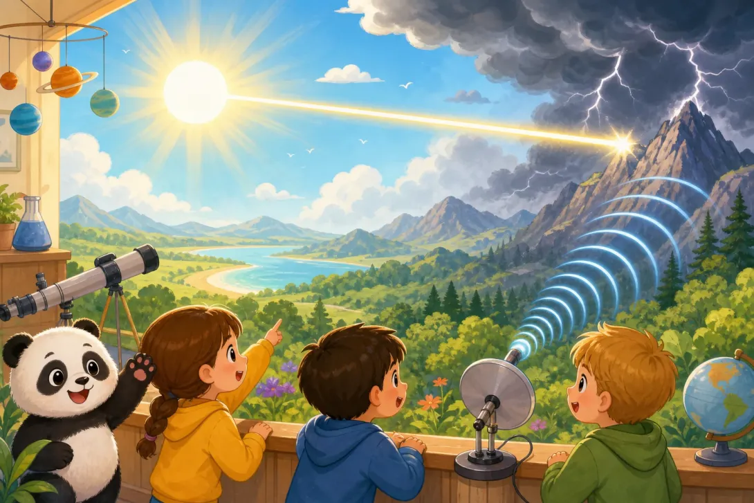 Fun Fact: 光比声音跑得快 · Light Travels Faster Than Sound