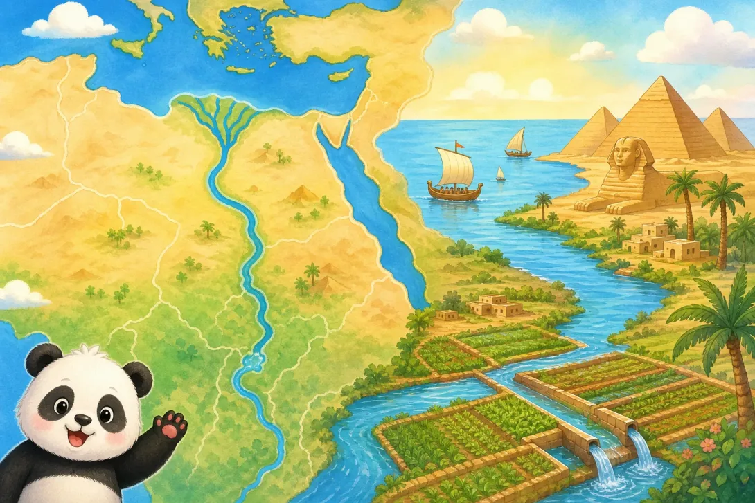 Fun Fact: 尼罗河很长 · Nile River Long
