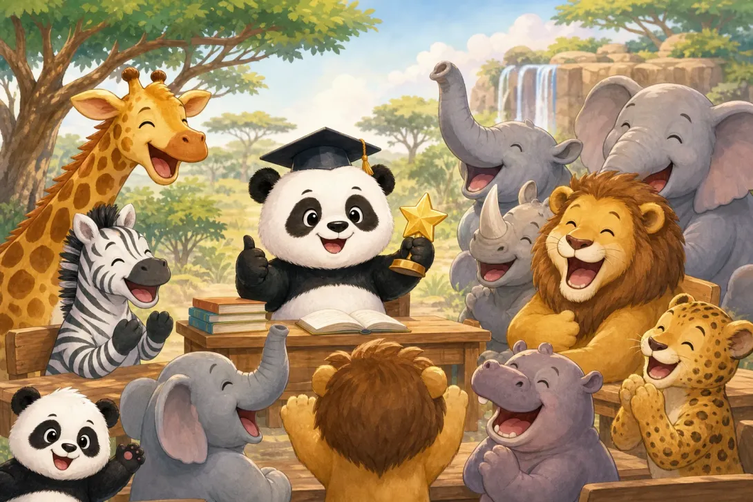 Joke: 熊猫上学记 · Panda Goes to School