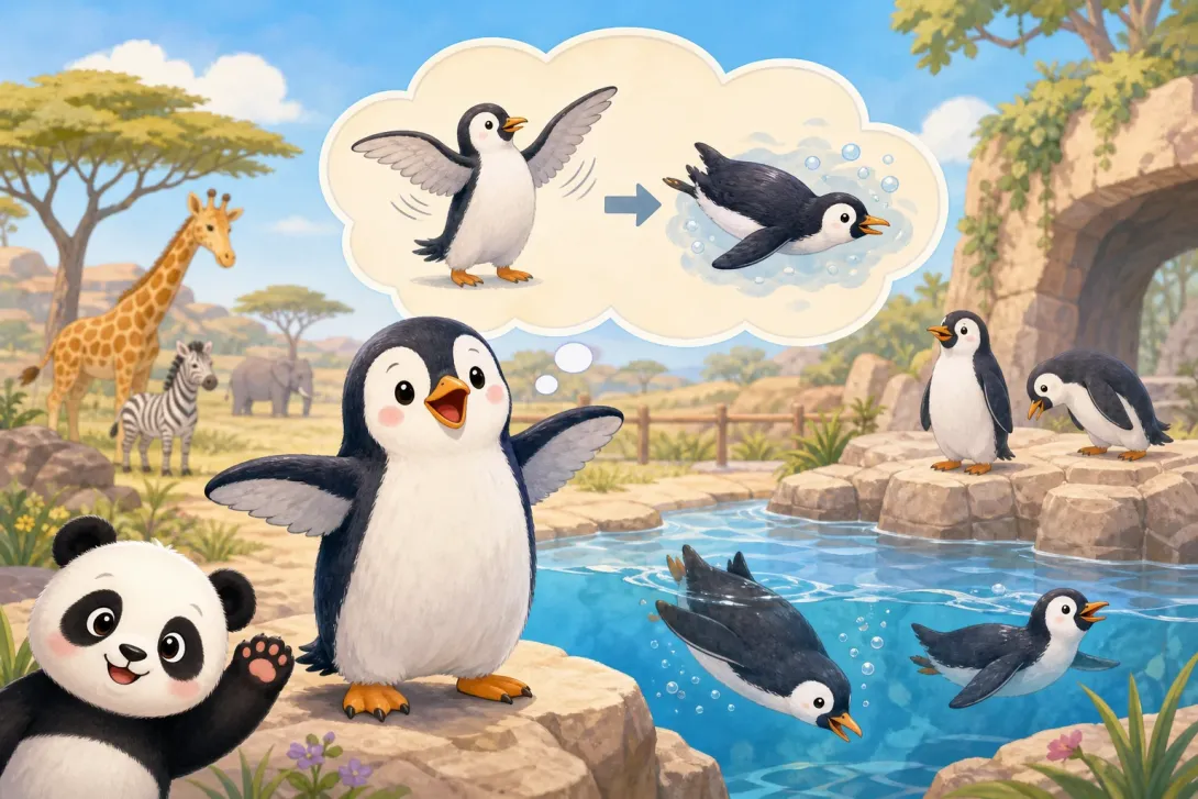 Fun Fact: 企鹅不会飞 · Penguins Cannot Fly