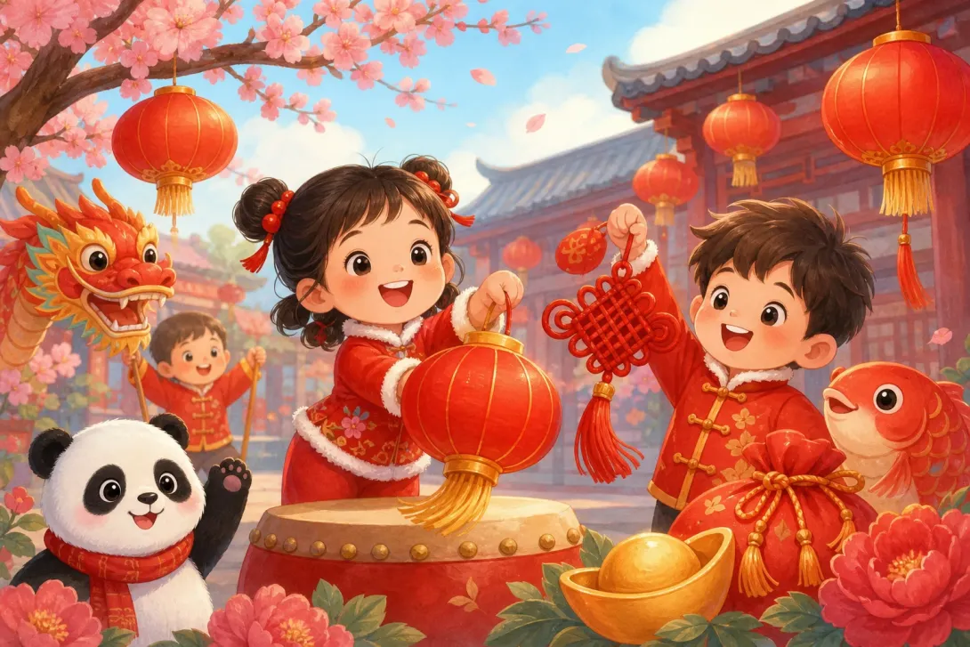 Fun Fact: 红色代表喜庆 · Red Means Happiness