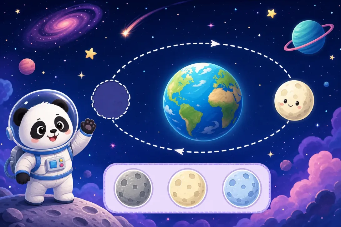 Riddle: 谜语：绕地球转的伙伴 · Riddle: Orbits Earth