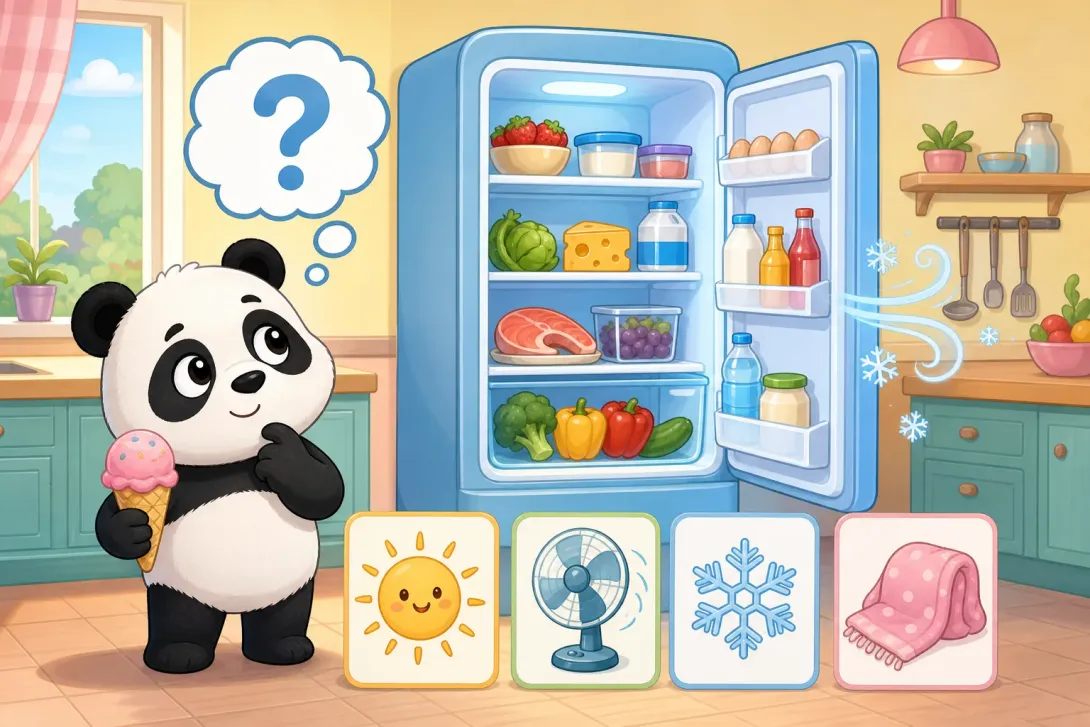 Riddle: 谜语：用电却制冷 · Riddle: Uses Electricity but Keeps Things Cold