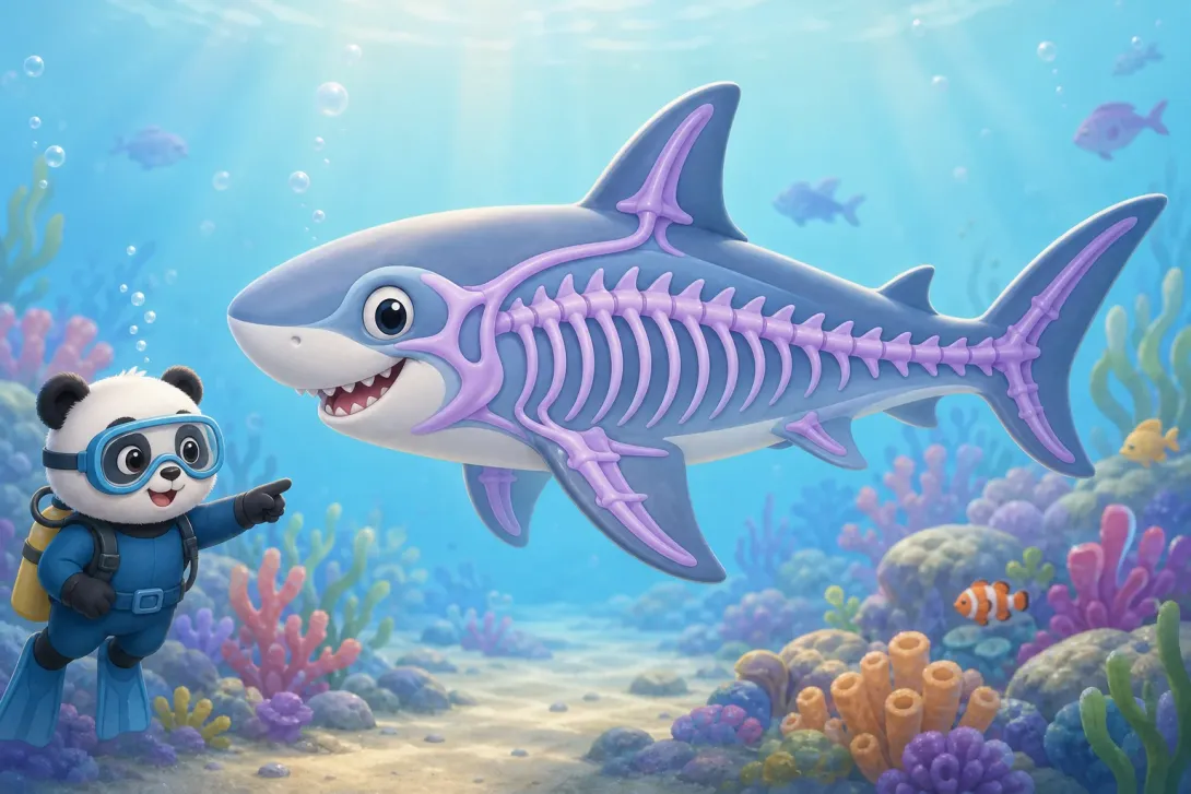 Fun Fact: 鲨鱼没有硬骨头 · Sharks Have No Bones