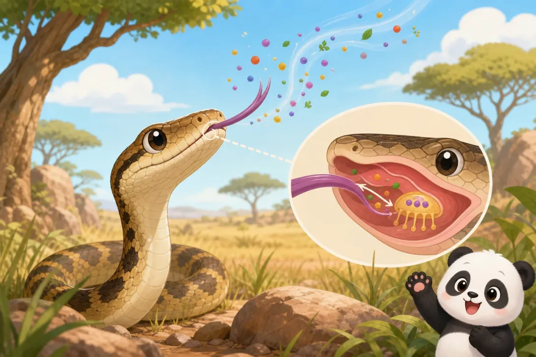 Fun Fact: 蛇用舌头闻味道 · Snakes Smell with Their Tongues