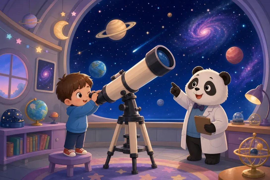 Fun Fact: 望远镜能看到远方 · Telescopes See Far Away