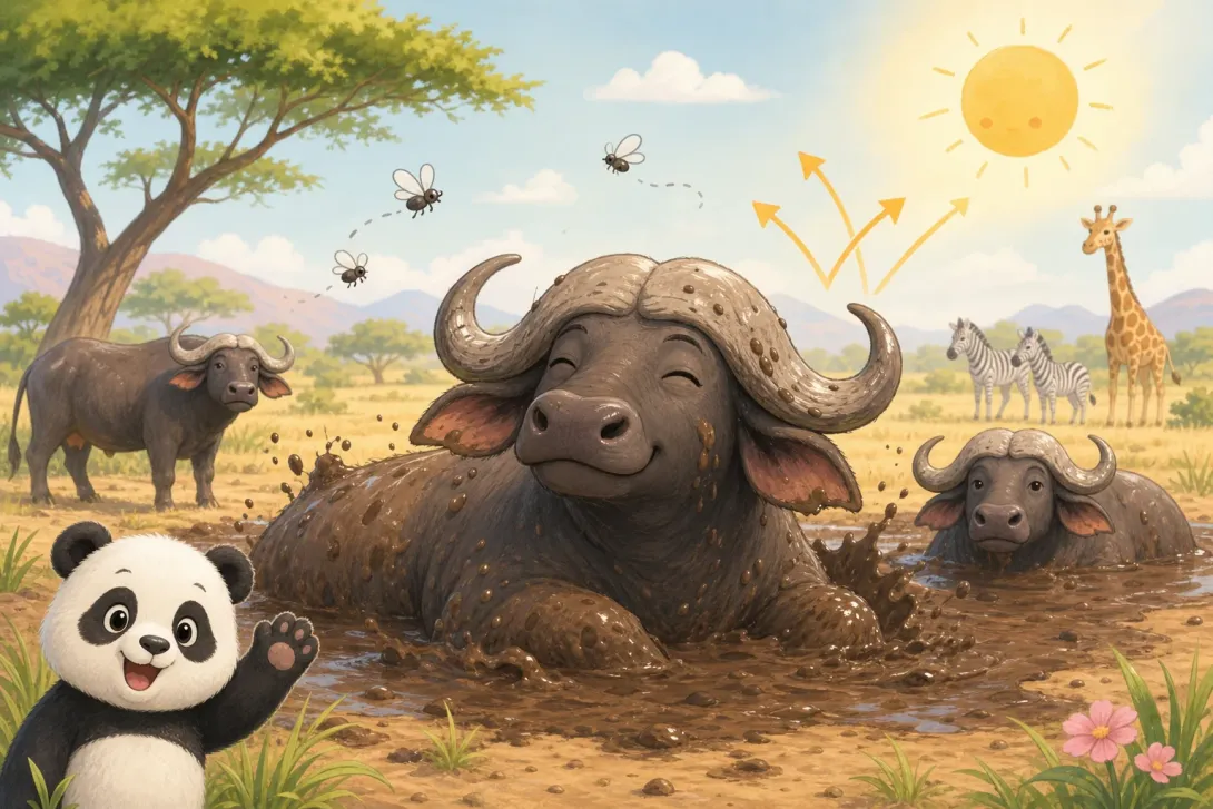 Fun Fact: 水牛的泥巴浴 · The Buffalo's Mud Bath