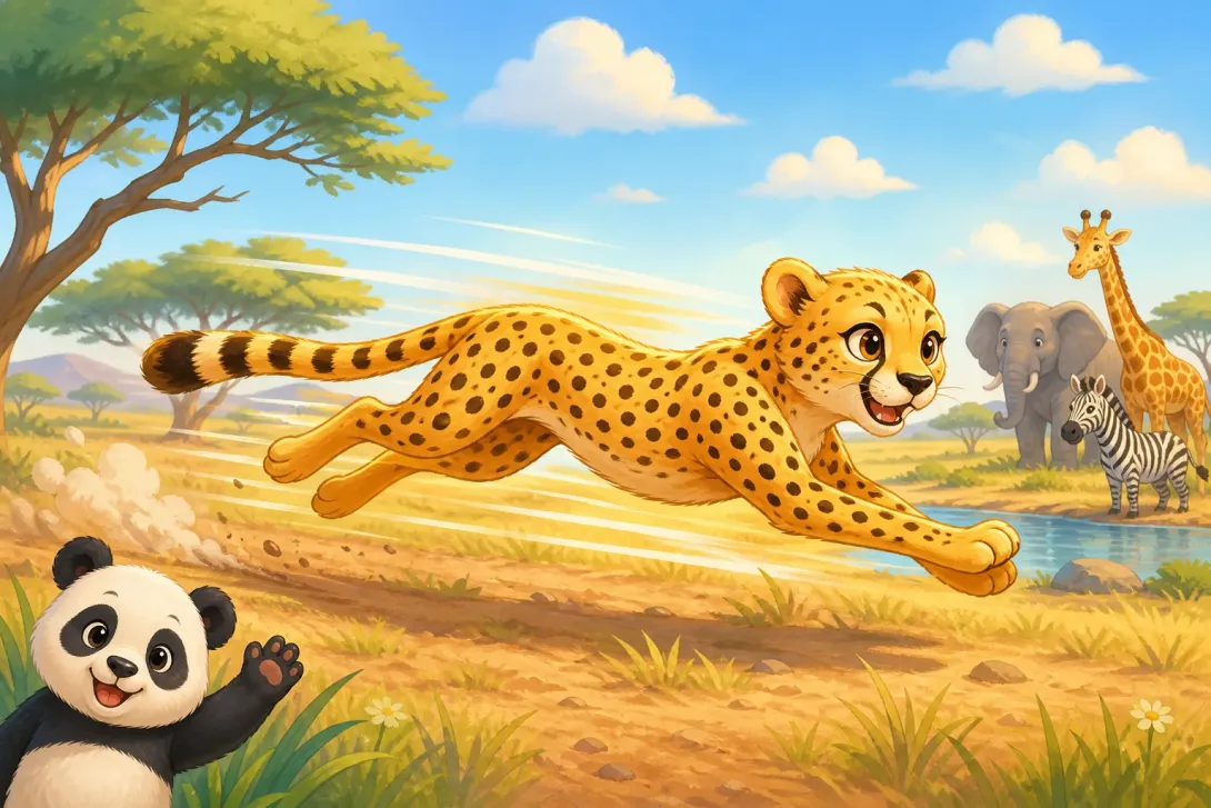 Fun Fact: 猎豹的加速跑 · The Cheetah's Sprint