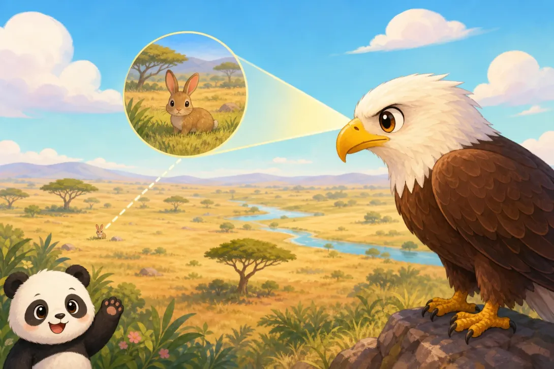 Fun Fact: 老鹰的超强视力 · The Eagle's Sharp Eyes
