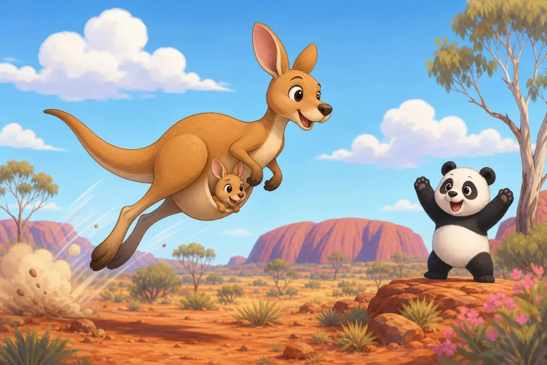 Fun Fact: 袋鼠的有力跳跃 · The Kangaroo's Powerful Hop