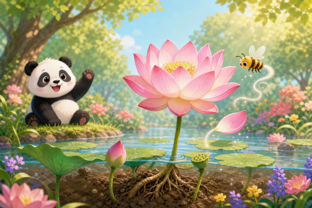 Fun Fact: 莲花出淤泥而不染 · The Lotus Rises from the Mud