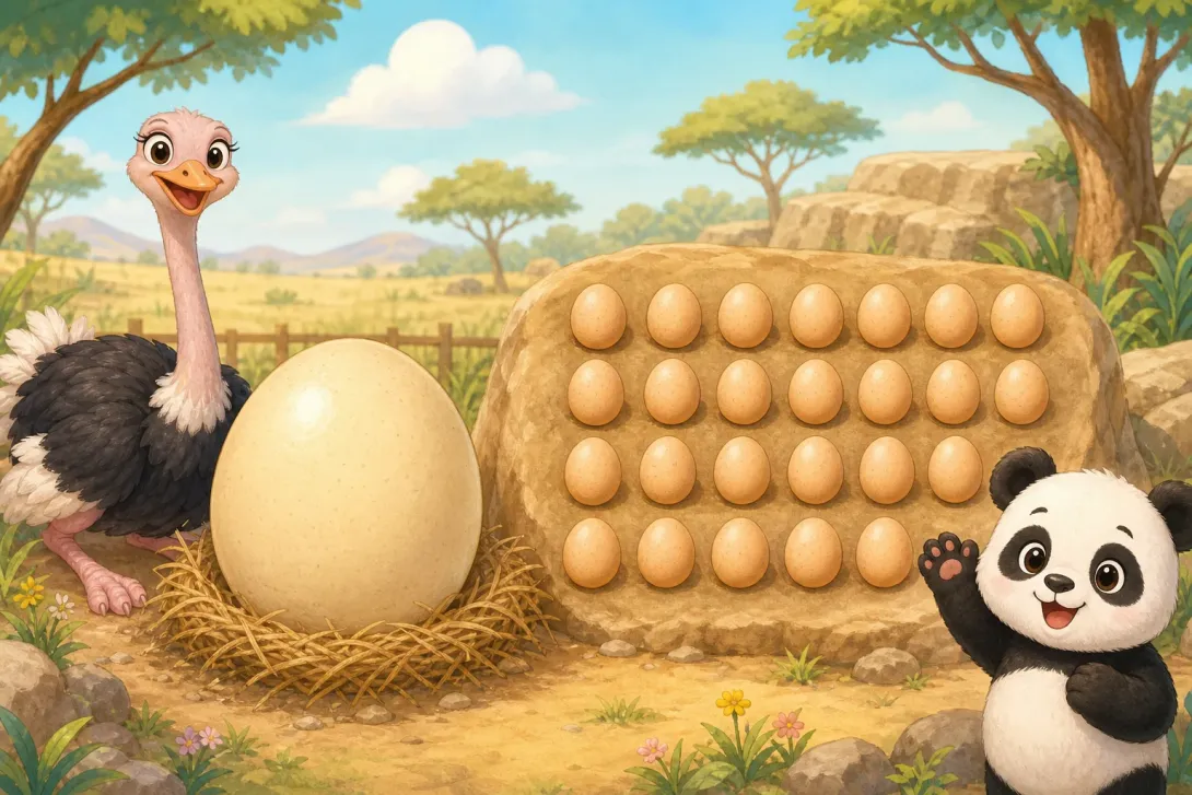 Fun Fact: 鸵鸟的大蛋 · The Ostrich's Giant Eggs